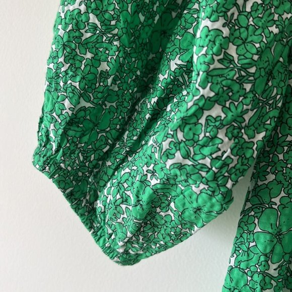 SHEIKE Clover Fields Green Floral Puff Sleeve Tiered Midi Dress NWT - Picture 16 of 16